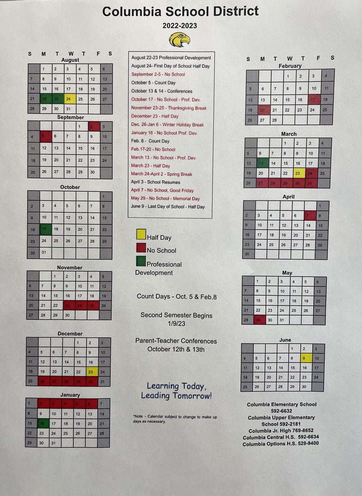 2022-2023 Calendar