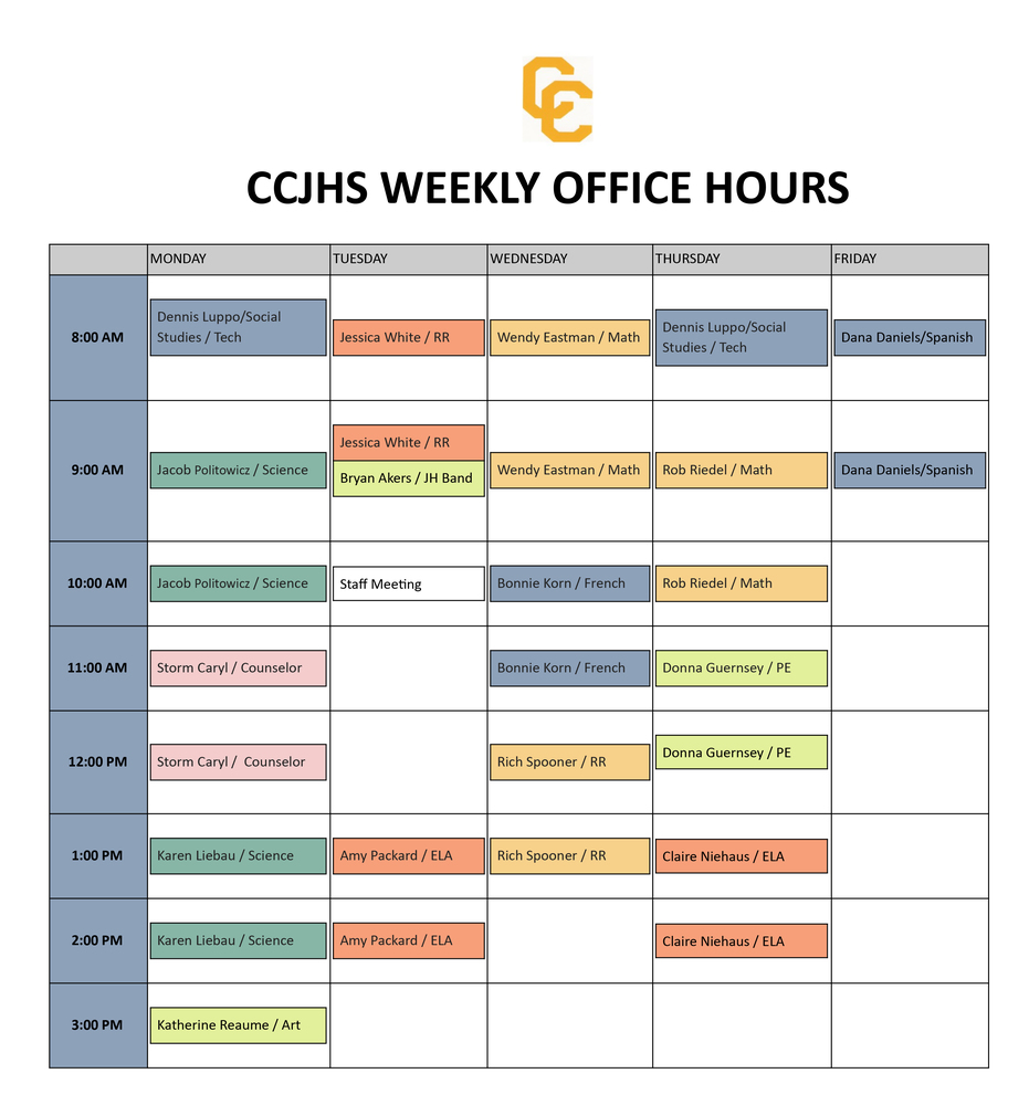 CCJH Weekly Office Hours