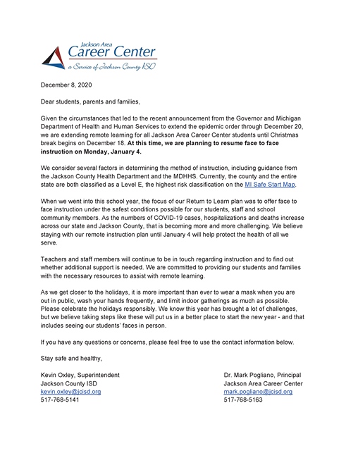 Career Center Update