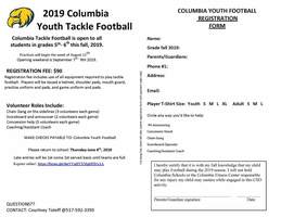 Tackle Football Registration