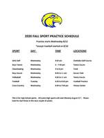 Practice Schedule