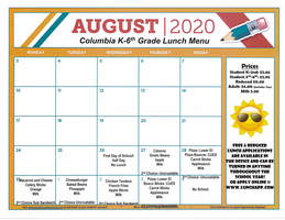 August Lunch Menu