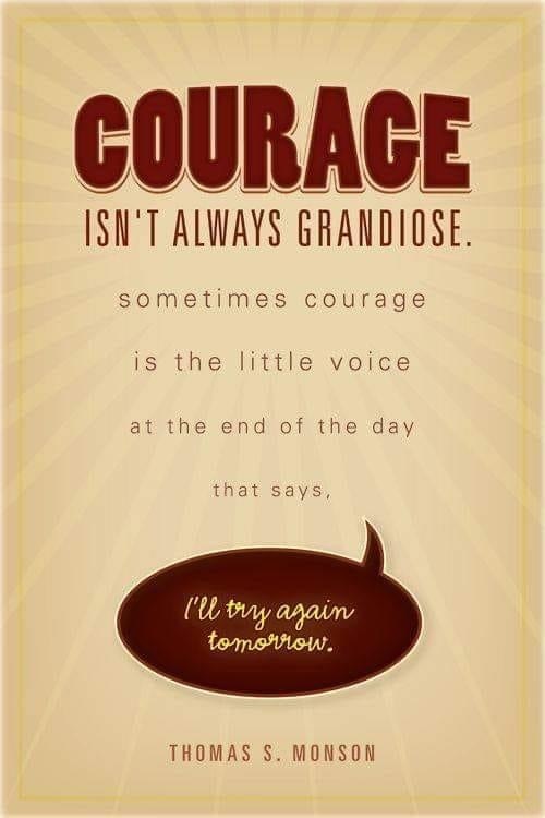 Courage is saying I'll try again tomorrow. 